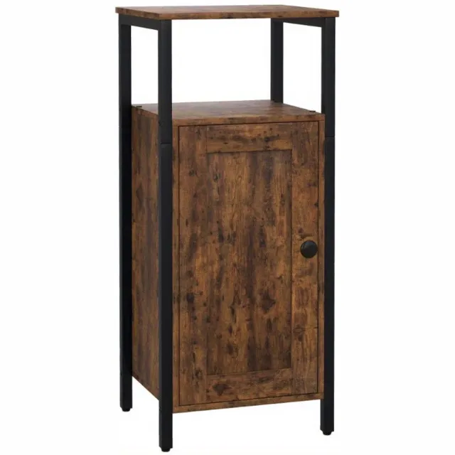 Corenia Sidetable – Consoletafel – Bijzettafel – Wandtafel – Industrieel – Verstelbaar Legblad – Robuust Metalen Frame – Compact 34x30x80 cm brown