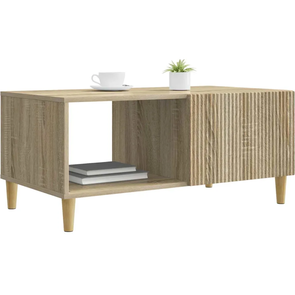 vidaXL Salontafel Sonoma Eiken 90 x 50 x 40 cm Bewerkt hout Bruin