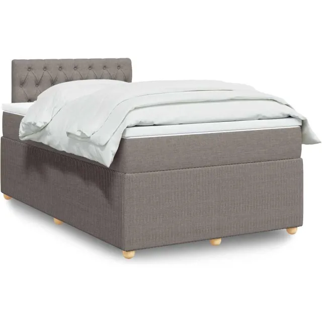 vidaXL Boxspring met matras stof taupe 120x200 cm