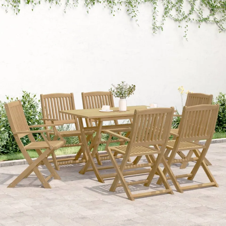 vidaXL 7-delige Tuinset massief acaciahout bruin, foto 2