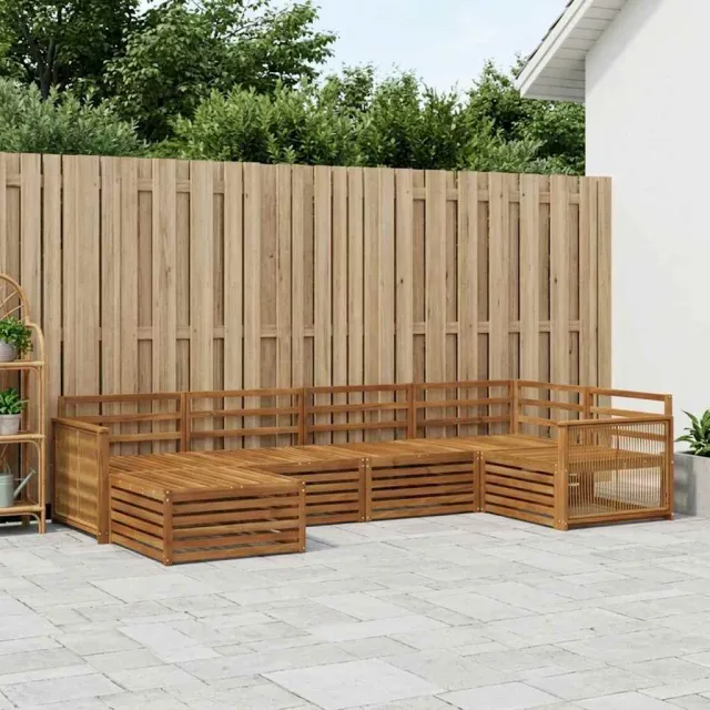 vidaXL Buiten bankenset 6 st 6-zits Naturel Massief Acaciahout