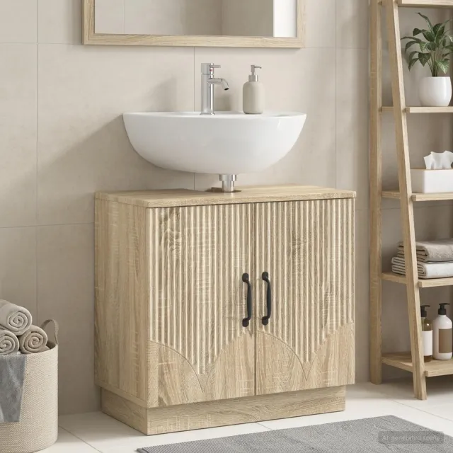 vidaXL Badkamer wastafelkast HOORN Sonoma Eiken 59,5 x 31,5 x 56 cm, foto 2