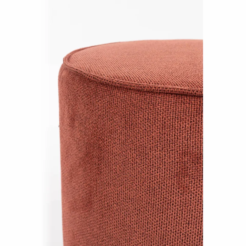Dutchbone Bellevue Poef Rond Rood, foto 5