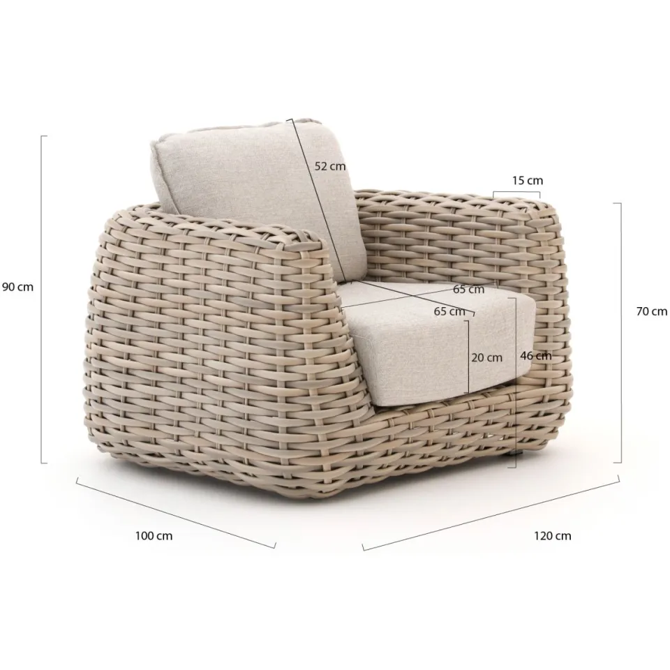 Tierra Outdoor Wakkanda lounge tuinstoel taupe, foto 2
