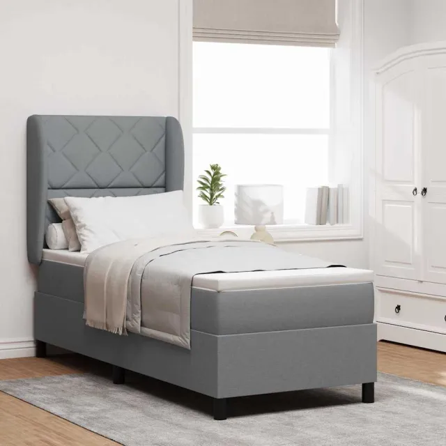 vidaXL Boxspring bed met hoofdeinde Lichtgrijs 80 x 200 cm Stof