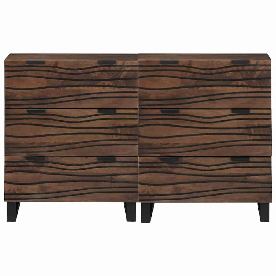 vidaXL Dressoir set 2 st Walnotenhout 120 x 33 x 75 cm bruin, foto 4