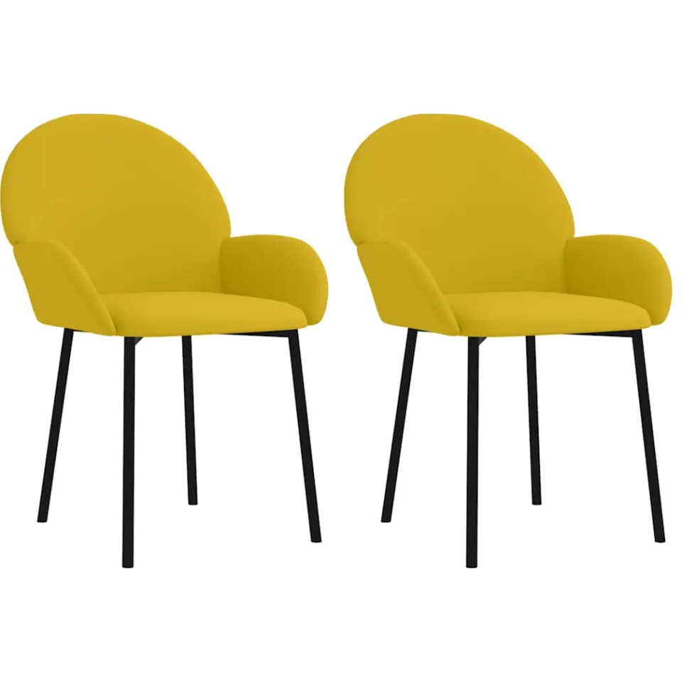 vidaXL Eetkamerstoelen 2 st fluweel geel