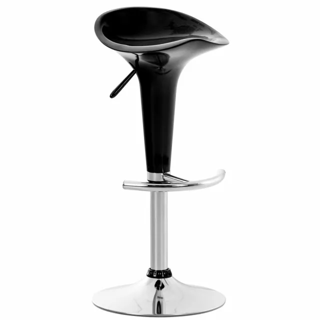 Luxe Comfort Barkruk - Verstelbaar - Zwart zwart/chroom