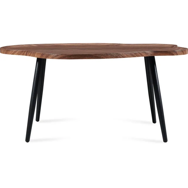 en.casa Salontafel Trestaneng 100x60x47 cm walnootkleurig en zwart [en.casa]