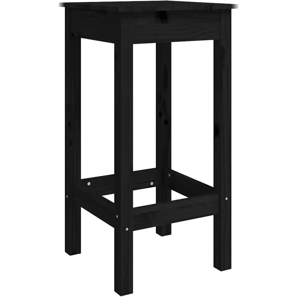 vidaXL Barstoelen 2 st 40x40x78 cm massief grenenhout zwart