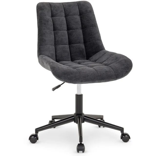 IDIMEX Draaistoel VASILO met corduroy - Zwart