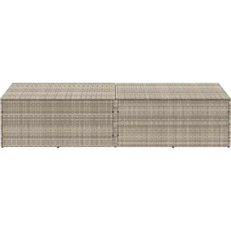 vidaXL Tuinbox 220x50x58 cm poly rattan lichtgrijs
