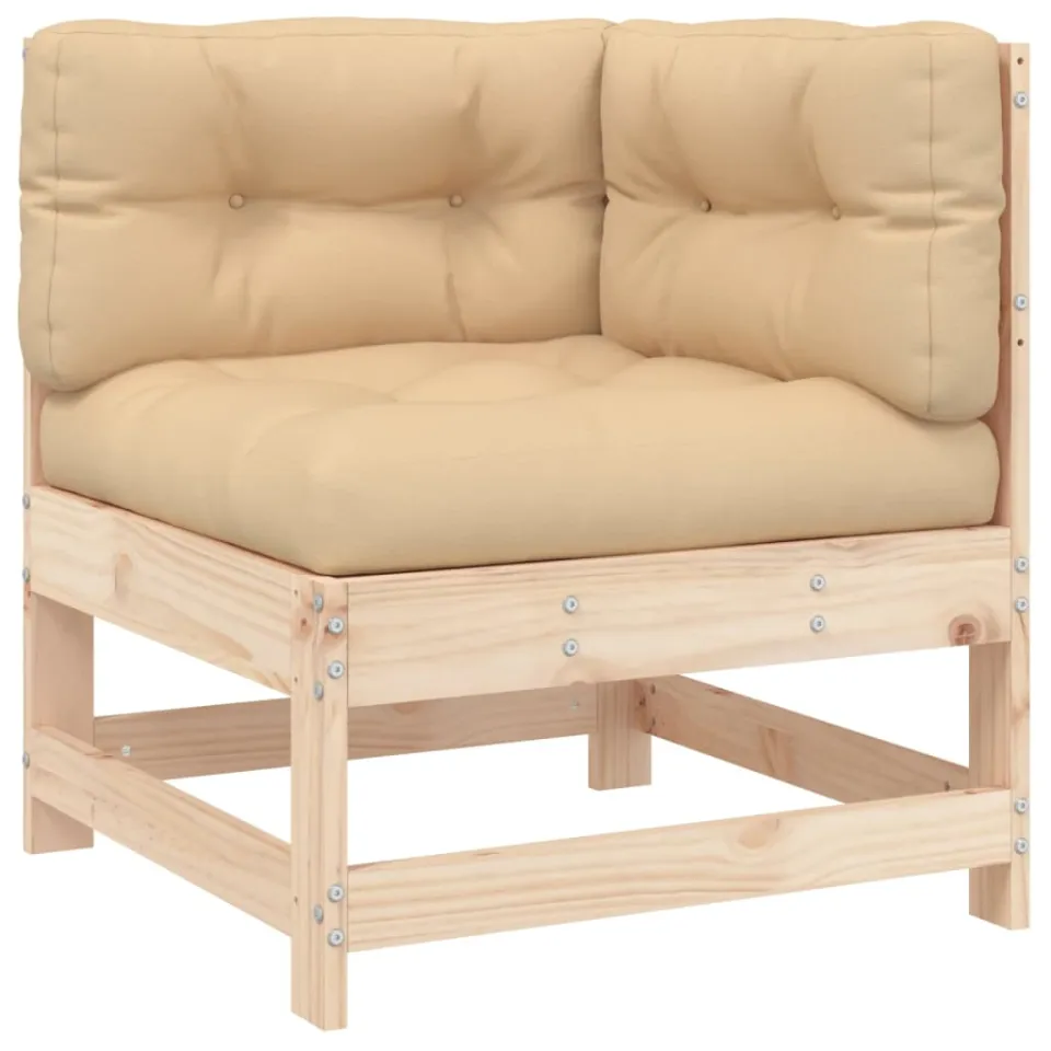 vidaXL 6-delige Loungeset met kussens massief hout Bruin