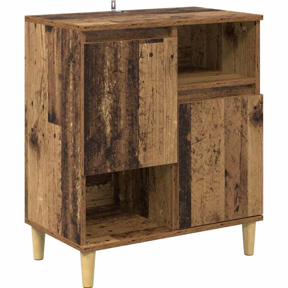 vidaXL Dressoirs 3 st Oud Hout 60 x 35 x 70 cm Bewerkt hout bruin, foto 4