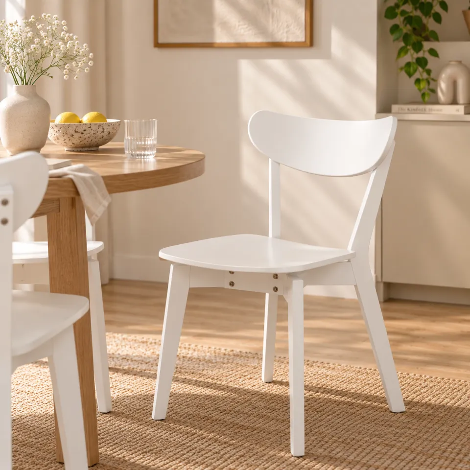 Lisomme Jade houten eetkamerstoel wit, foto 2