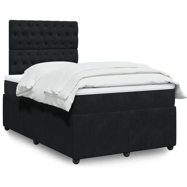 vidaXL Boxspring met matras fluweel zwart 120x190 cm