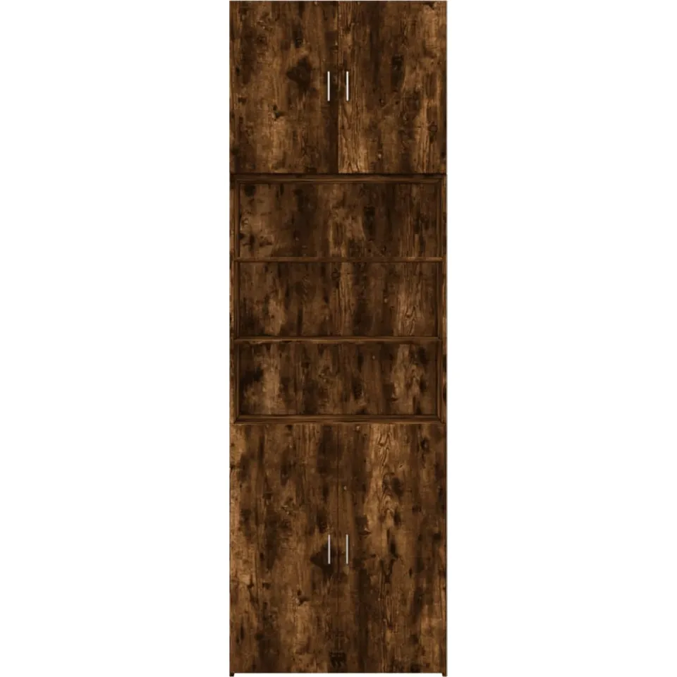 vidaXL Hoge kast 80x42,5x249 cm bewerkt hout gerookt eikenkleurig, foto 3
