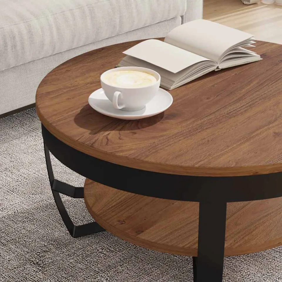 vidaXL Salontafel 65x65x32 cm massief acaciahout bruin, foto 4