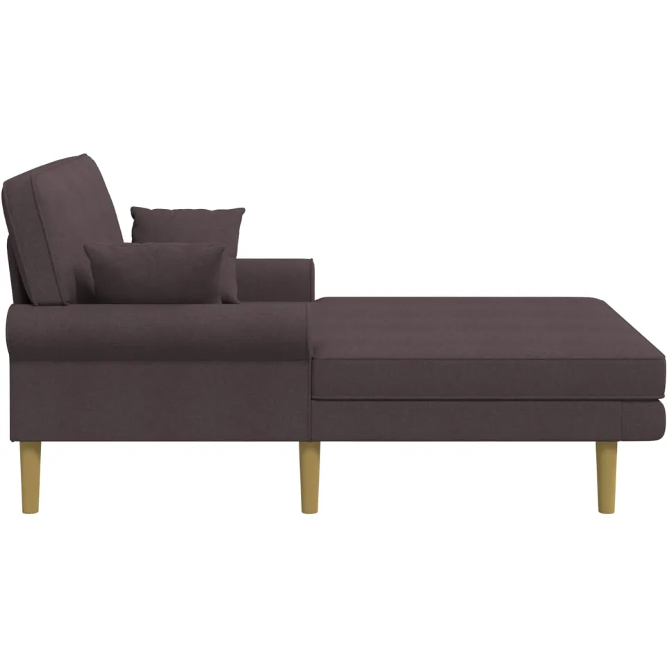vidaXL Chaise longue Donkerbruin Stof bruin, foto 4