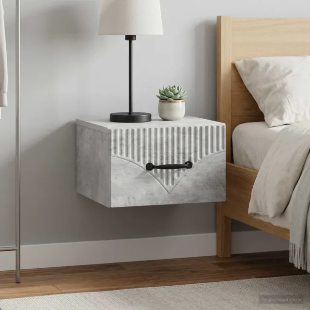 vidaXL Wandbeugel Bedkast 2 st Betongrijs 34,5 x 33 x 20 cm grijs, foto 2