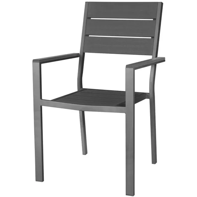 Bolero Valletta Grijze Stoelen met Armleuningen (4 Pack) Grijs