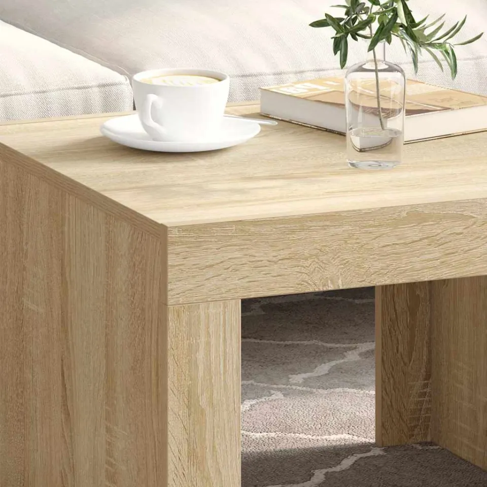 vidaXL Salontafel 50x50x35 cm bewerkt hout sonoma eikenkleurig, foto 3