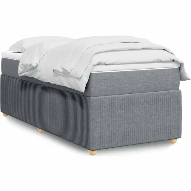 vidaXL Boxspring met matras stof lichtgrijs 90x200 cm grijs