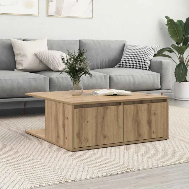 vidaXL Salontafel artisanaal eikenkleurig 80 x 80 x 31,5 cm, foto 2