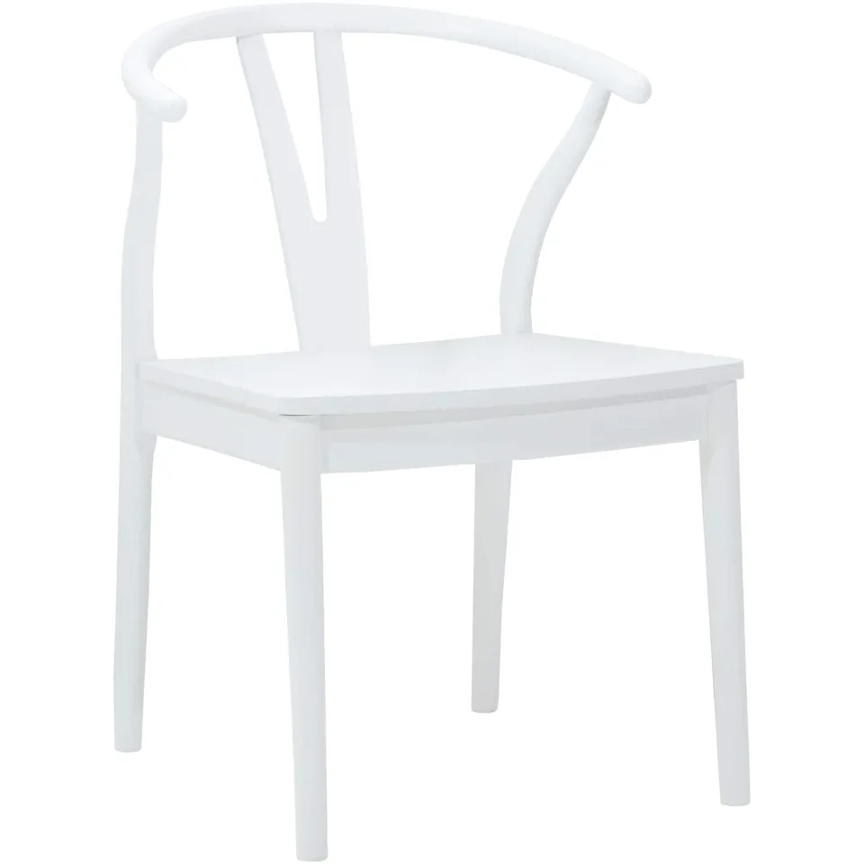 vidaXL Eetkamerstoel 2 st Massief Rubberhout Wit en Wit, foto 4