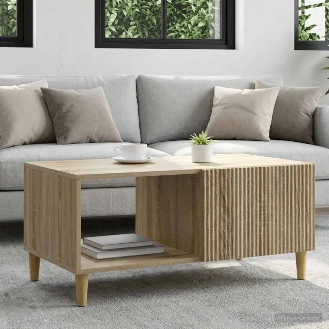 vidaXL Salontafel Sonoma Eiken 90 x 50 x 40 cm Bewerkt hout, foto 2