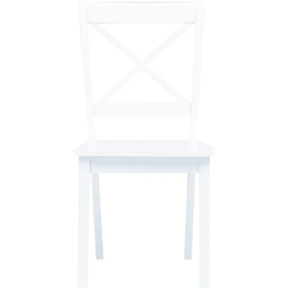 vidaXL Eetkamerstoelen 6 st massief rubberwood wit, foto 3