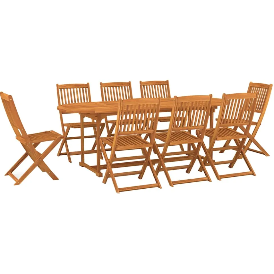 vidaXL 9-delige Tuinset 220x90x75 cm massief acaciahout bruin, foto 3