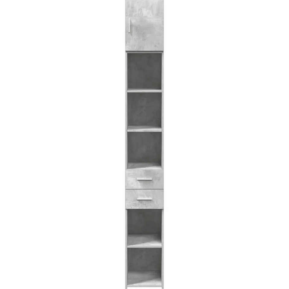 vidaXL Opbergkast smal 30x42,5x225 cm bewerkt hout betongrijs