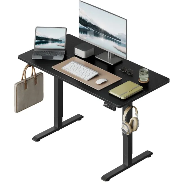 BukkitBow Elektrisch Verstelbaar Bureau - 3 Memory Standen - Zit-Sta Bureau - 100x48cm (Zwart)