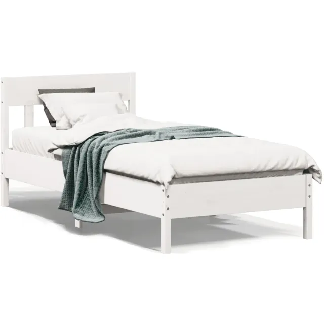 vidaXL Bedframe zonder matras massief grenenhout wit 90x200 cm