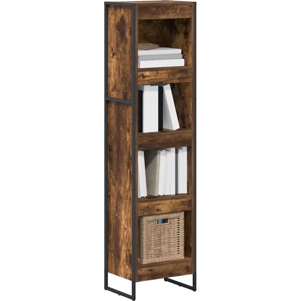 vidaXL Boekenkast 40 x 30 x 155 cm Bewerkt hout Rook Eik Bruin