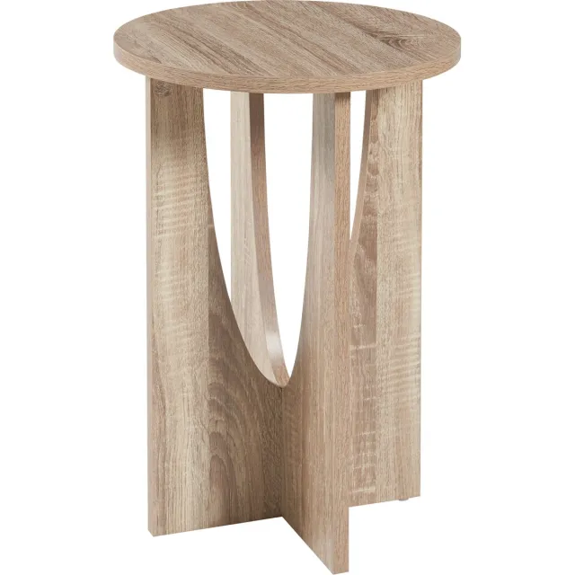 en.casa Bijzettafel Rindal rond 56,5xØ38 cm eikenkleurig [en.casa]