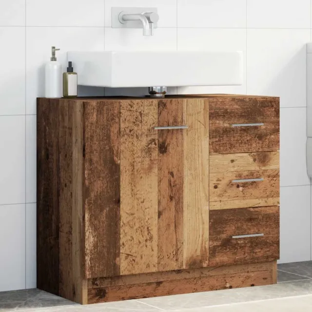 vidaXL Wastafelkast 63x30x54 cm bewerkt hout oud houtkleurig Bruin