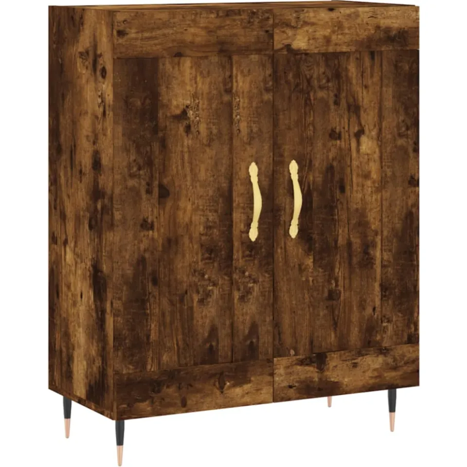 vidaXL Dressoir 69,5x34x90 cm bewerkt hout gerookt eikenkleurig