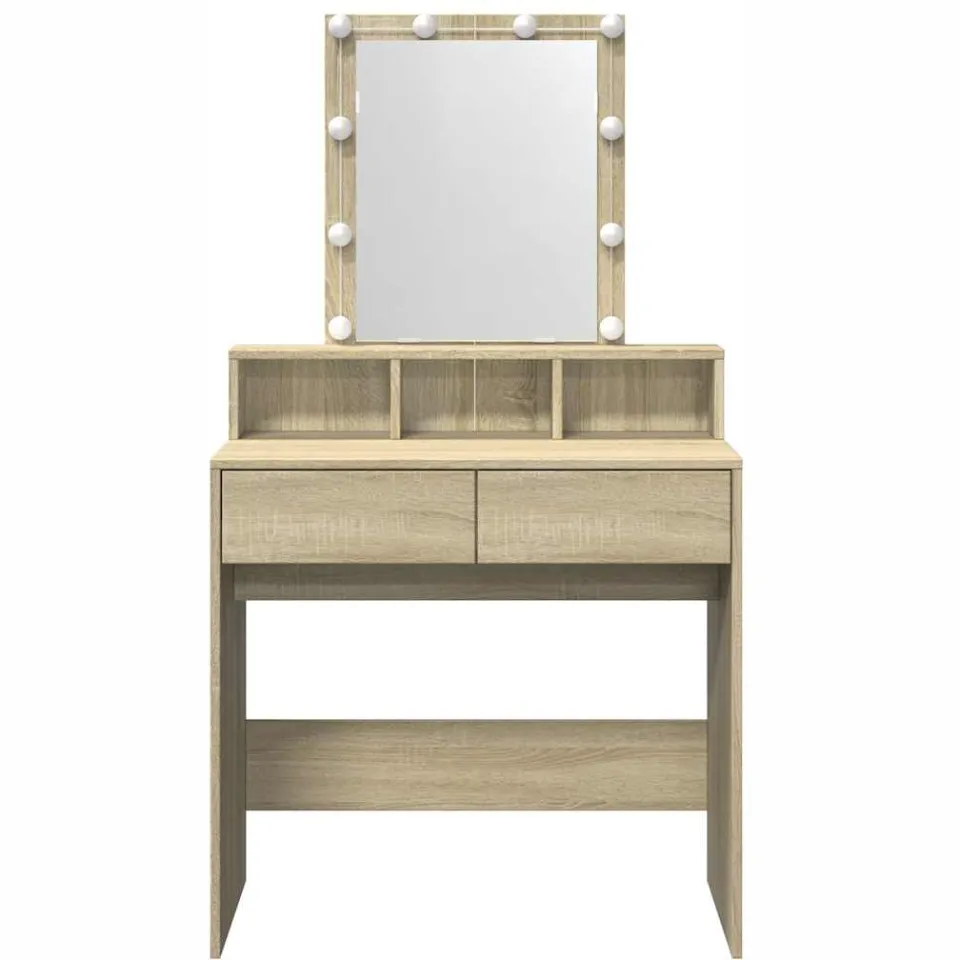 vidaXL Kaptafel met LED 80x41x144,5 cm sonoma eikenkleurig, foto 4