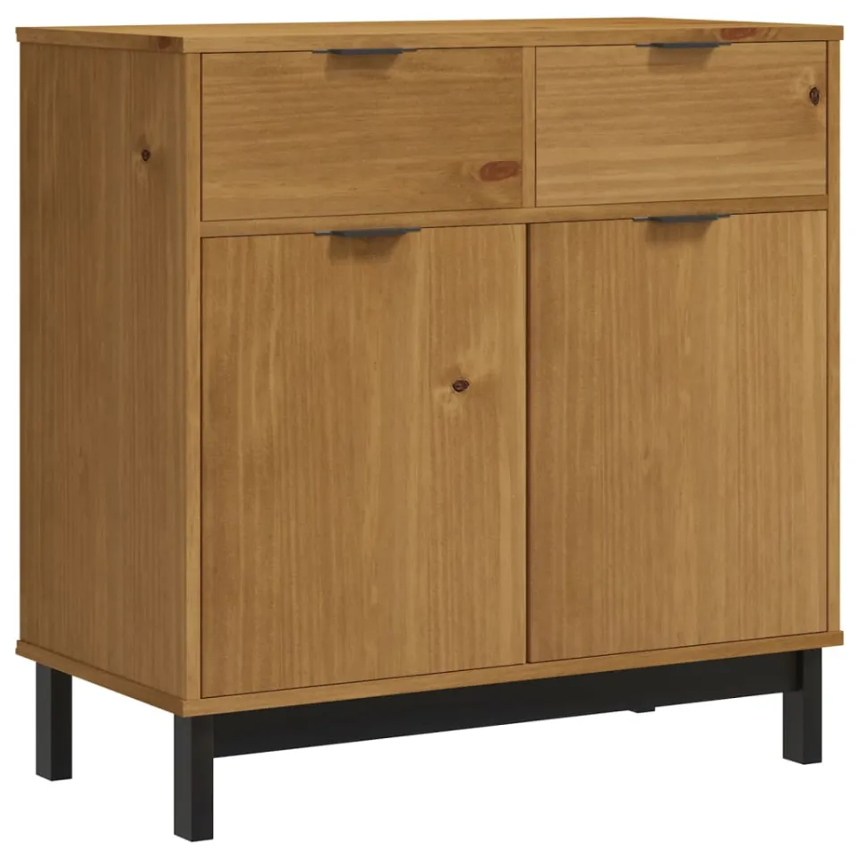 vidaXL Dressoir FLAM 80x40x80 cm massief grenenhout bruin, foto 3