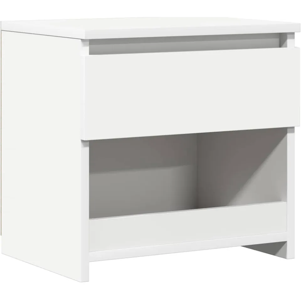 vidaXL Nachtkastje 40x30x39 cm bewerkt hout wit, foto 3