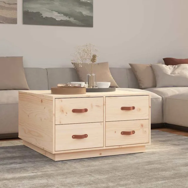vidaXL Salontafel 80x80x45 cm massief grenenhout bruin, foto 2