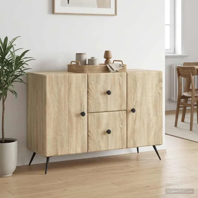 vidaXL Dressoir met lade Sonoma Eiken 89 x 34,5 x 60 cm Bewerkt hout Bruin