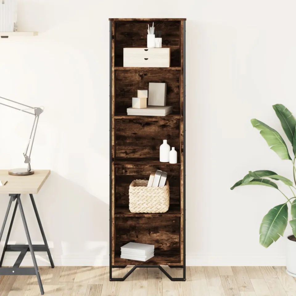 vidaXL Boekenkast 50x31x169 cm bewerkt hout gerookt eikenkleurig, foto 2