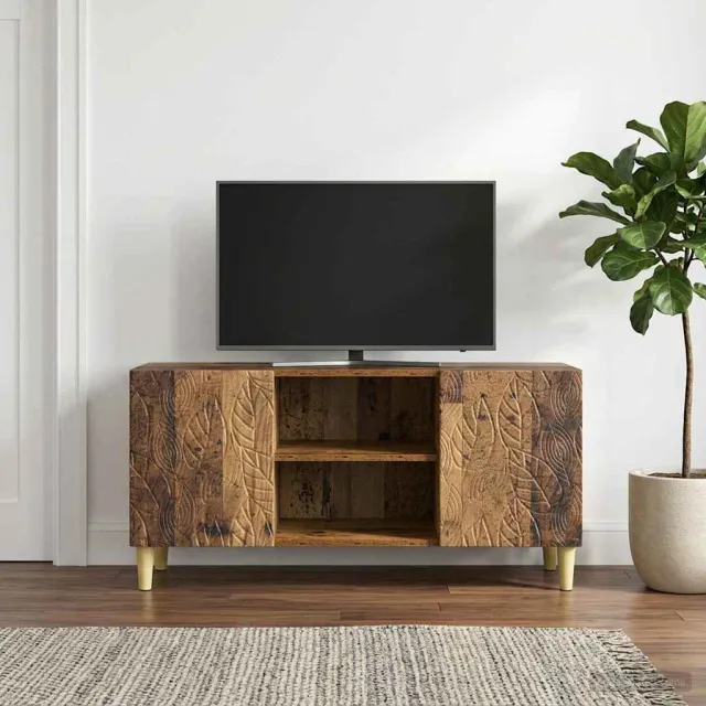 vidaXL TV-kast 102 x 34,5 x 50 cm Oud hout Bewerkt hout Bruin