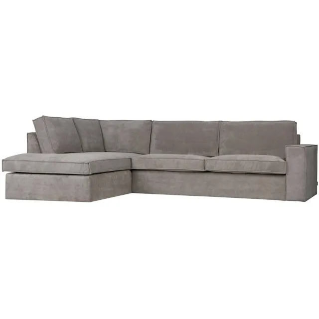 WOOOD Thomas Hoekbank Links - Ribstof - Vergrijsd Groen - 283x92x197 weathered green