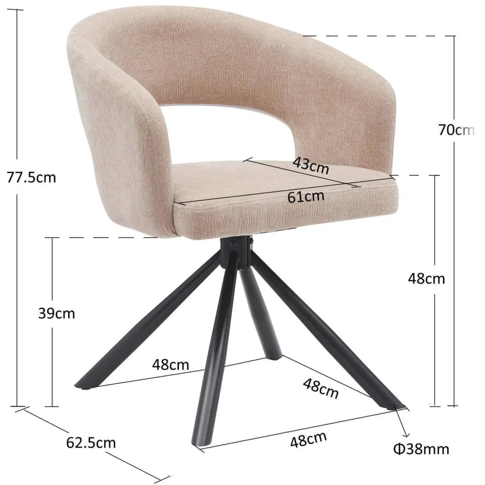 Giga Meubel Elle eetkamerstoel taupe, foto 4