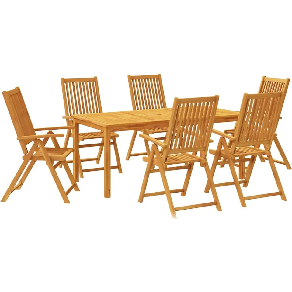vidaXL 7-delige Tuinset 180x90x75 cm massief acaciahout Bruin