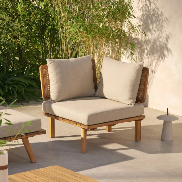 NOUS Garden loungestoel Kyoto Ni Teak/ beige